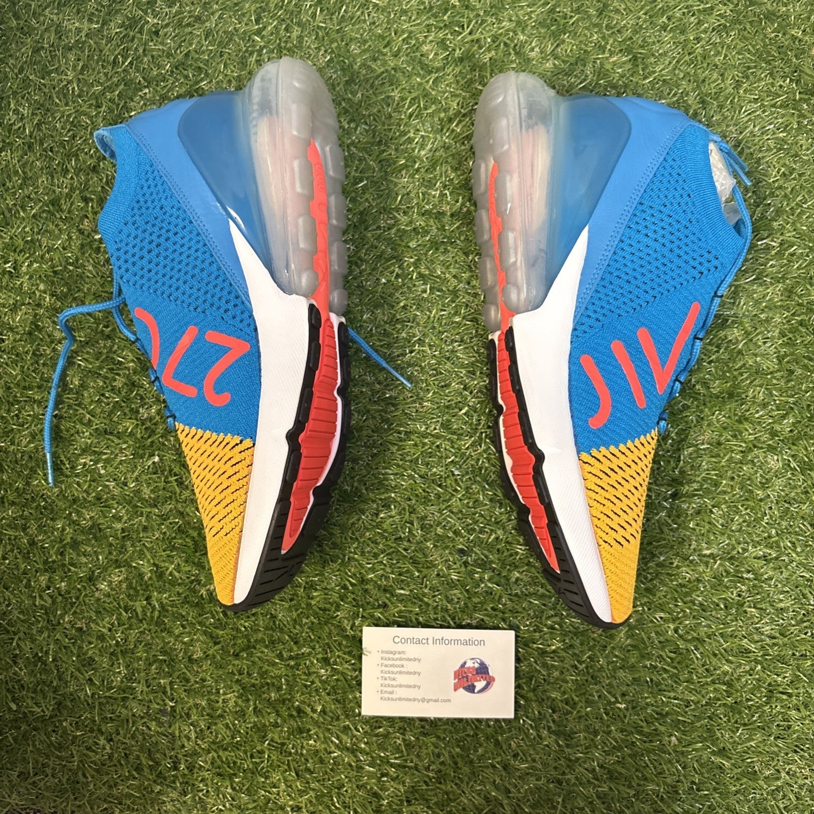 Size 9   Nike Air Max 270 Flyknit Blue Orbit3