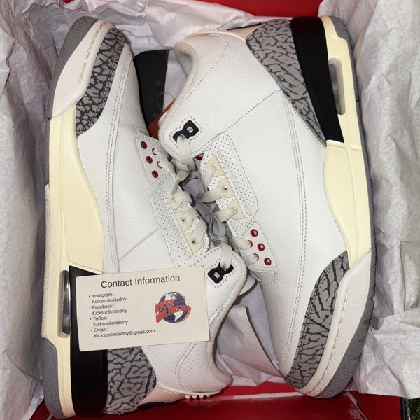 Air Jordan 3 Retro "WHITE CEMENT REIMAGINED" 2023 - Size 10.5 - dn3707 100 (1-..0