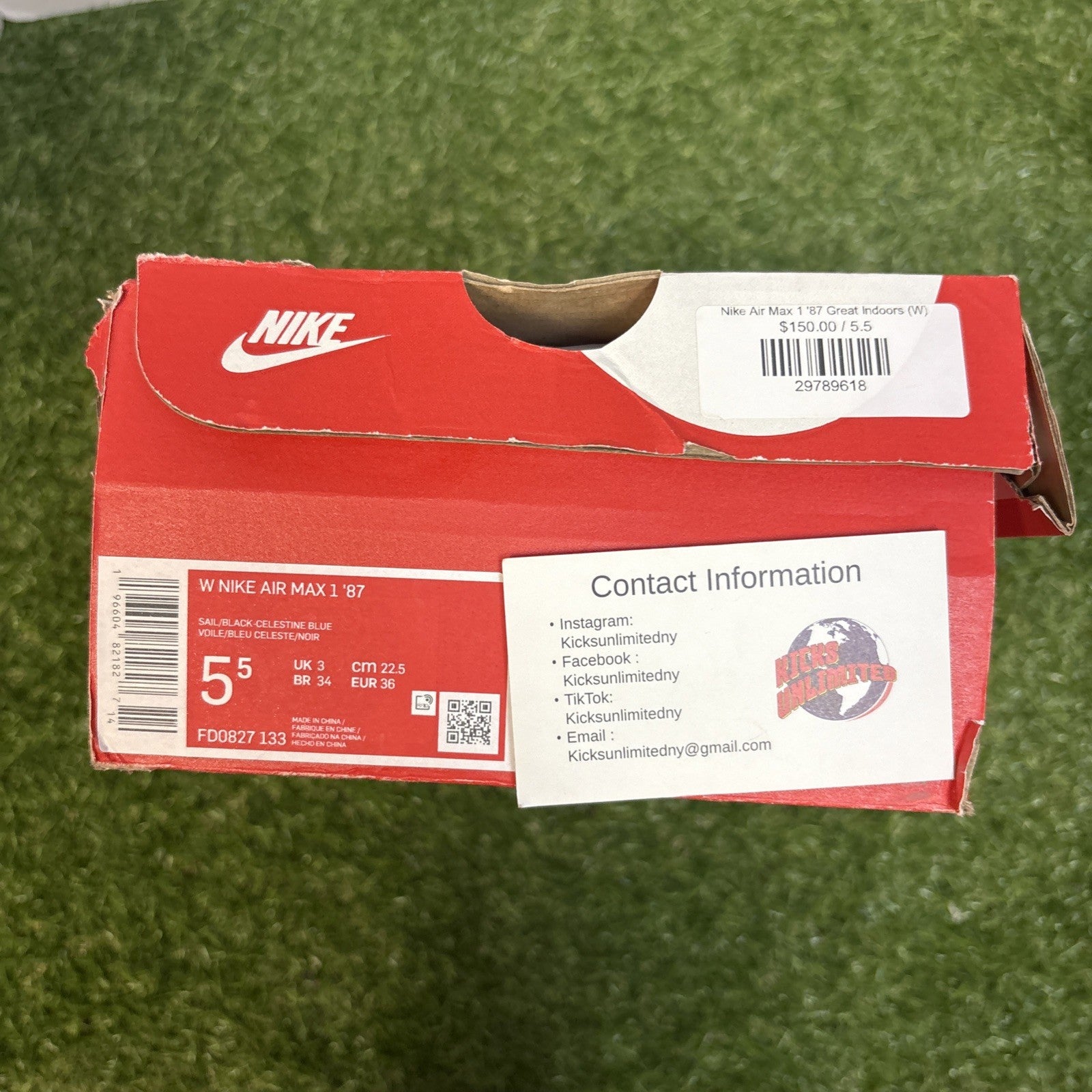 Size 5.5   Nike Air Max 1 '87 Great Indoors W1