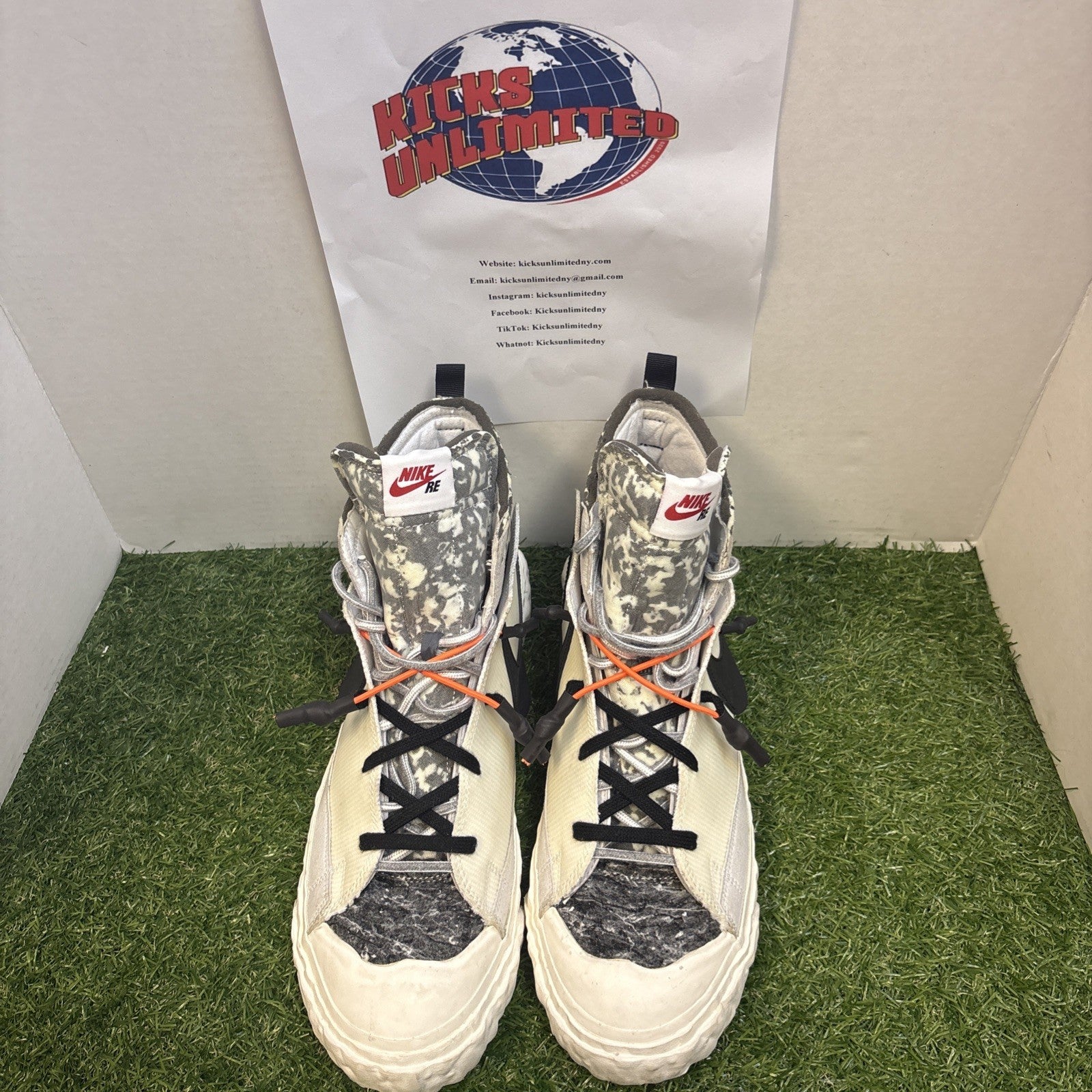 Size 13- READYMADE x Nike Blazer Mid White Camo0