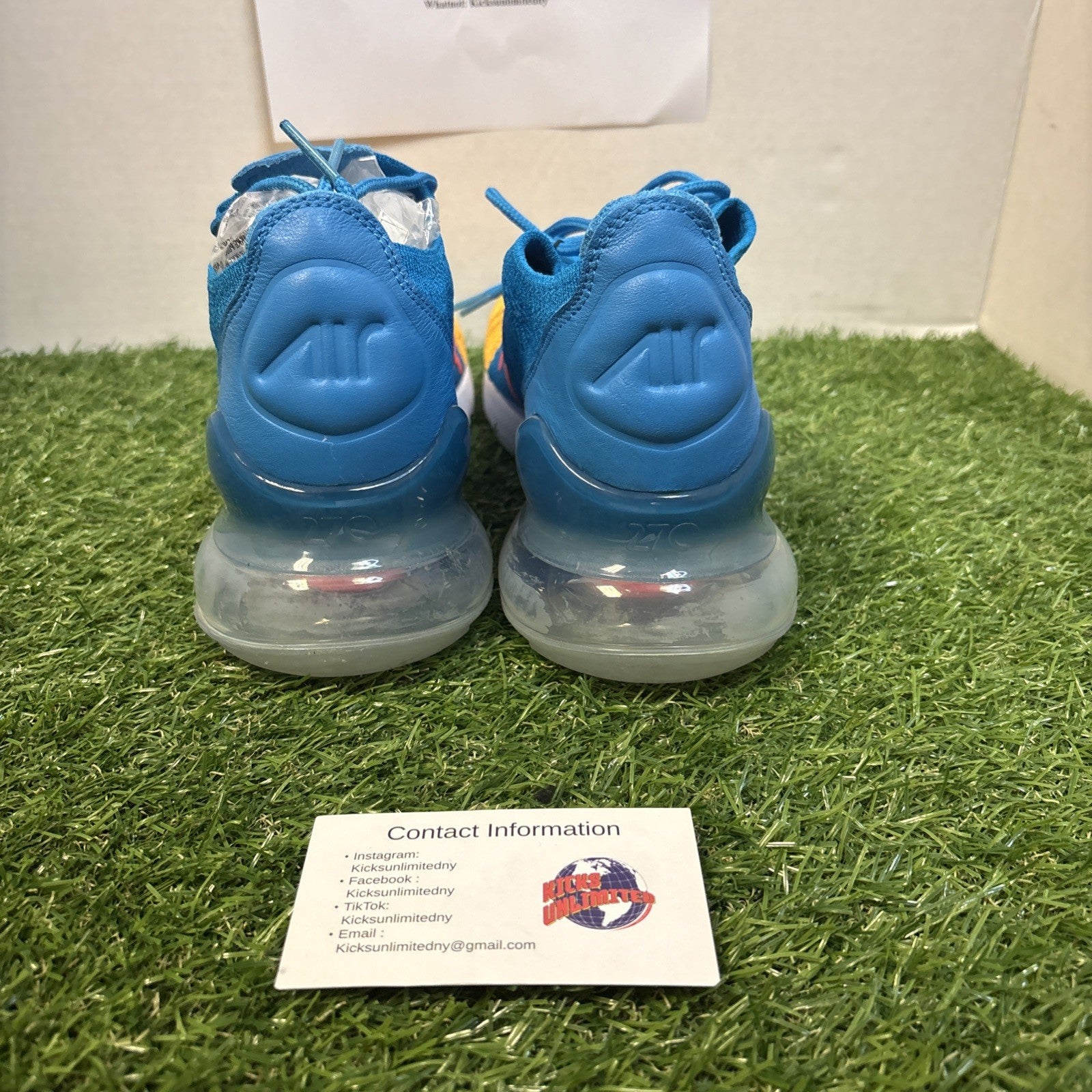 Size 9   Nike Air Max 270 Flyknit Blue Orbit6