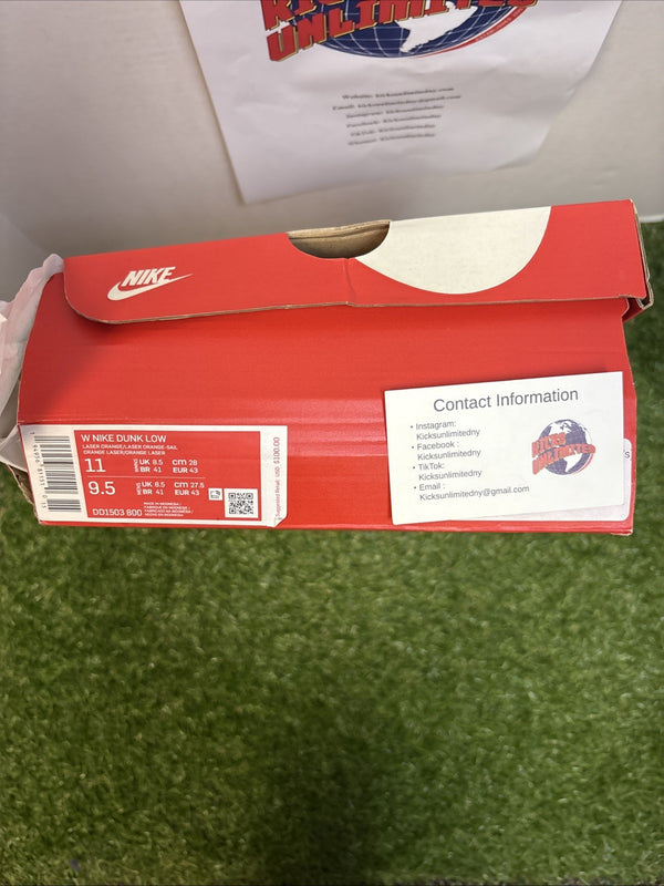Size 11 W  Nike Dunk Low Laser Orange W6