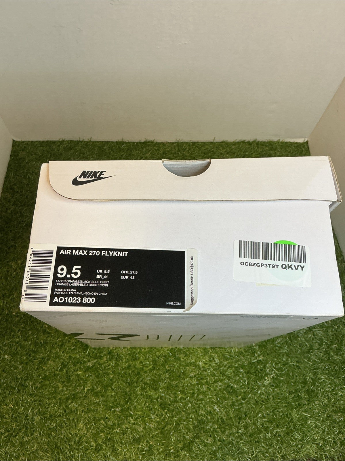 Size 9.5 - Nike Air Max 270 Flyknit Blue Orbit AO1023-8005
