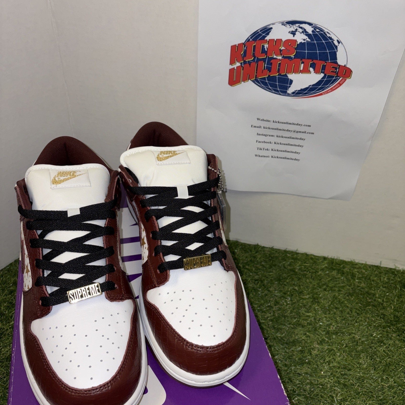 Size 10.5   Supreme x Nike Dunk OG SB QS Low Barkroot Brown1