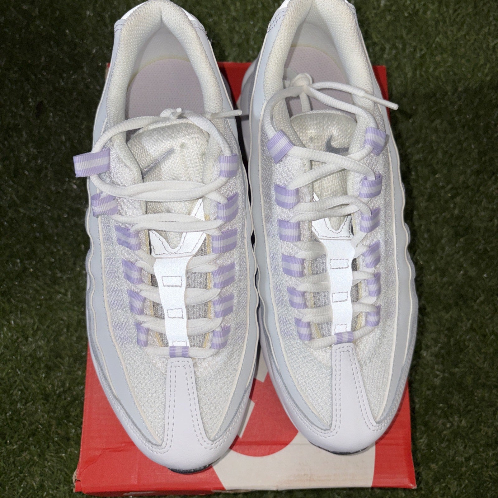 Nike Air Max 95 GS White Violet Size 6y Silver CJ3906 1081
