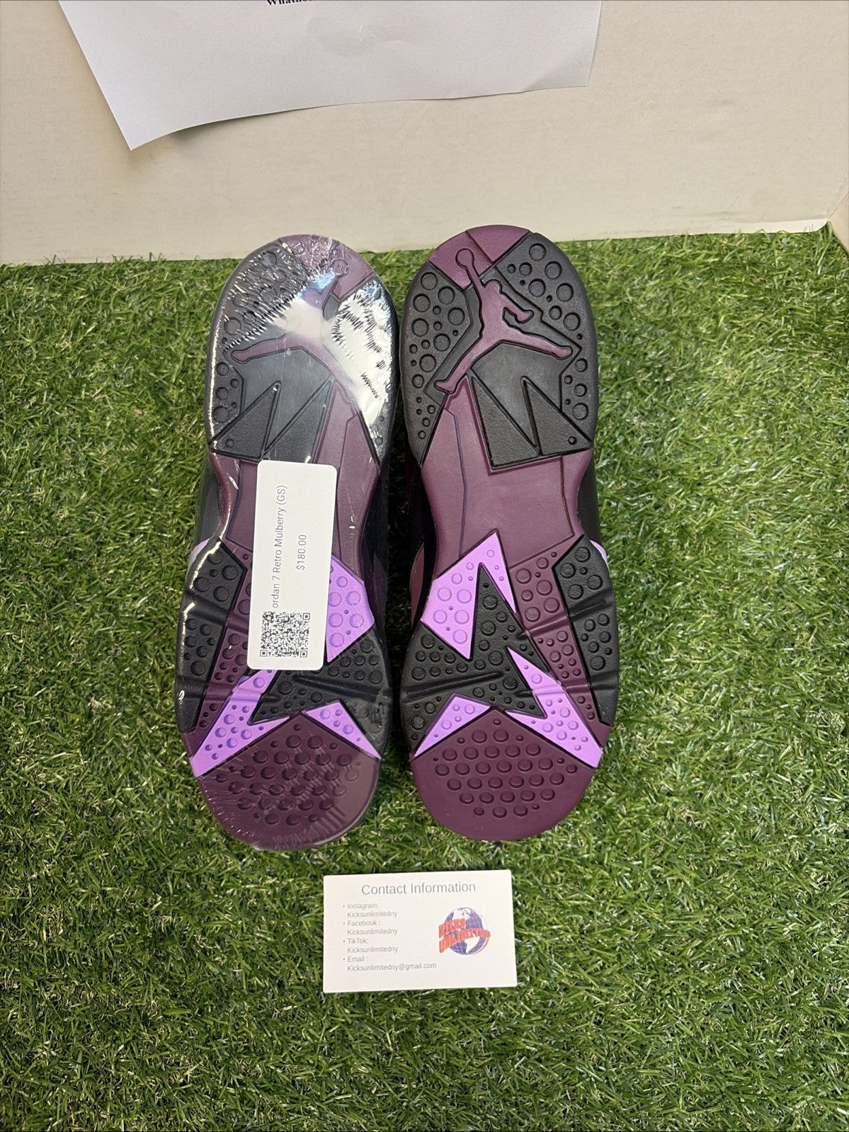 Air Jordan 7 Retro Mulberry 5Y GS 442960-009 Purple Black EUC6
