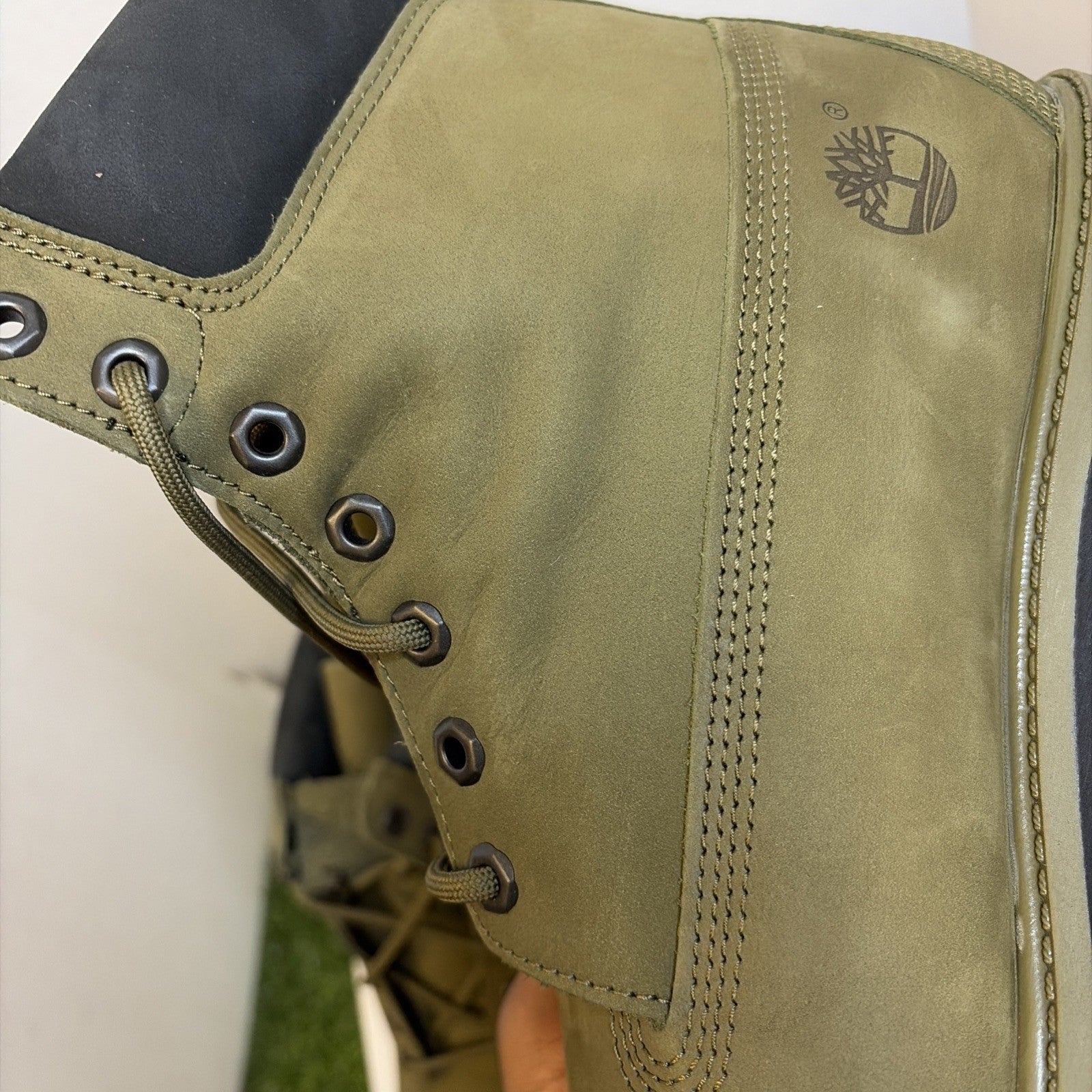 Timberland Premium 6 Inch Lace Waterproof Olive NUBUCK  Size 13  /Tb OA2P6W Eo86