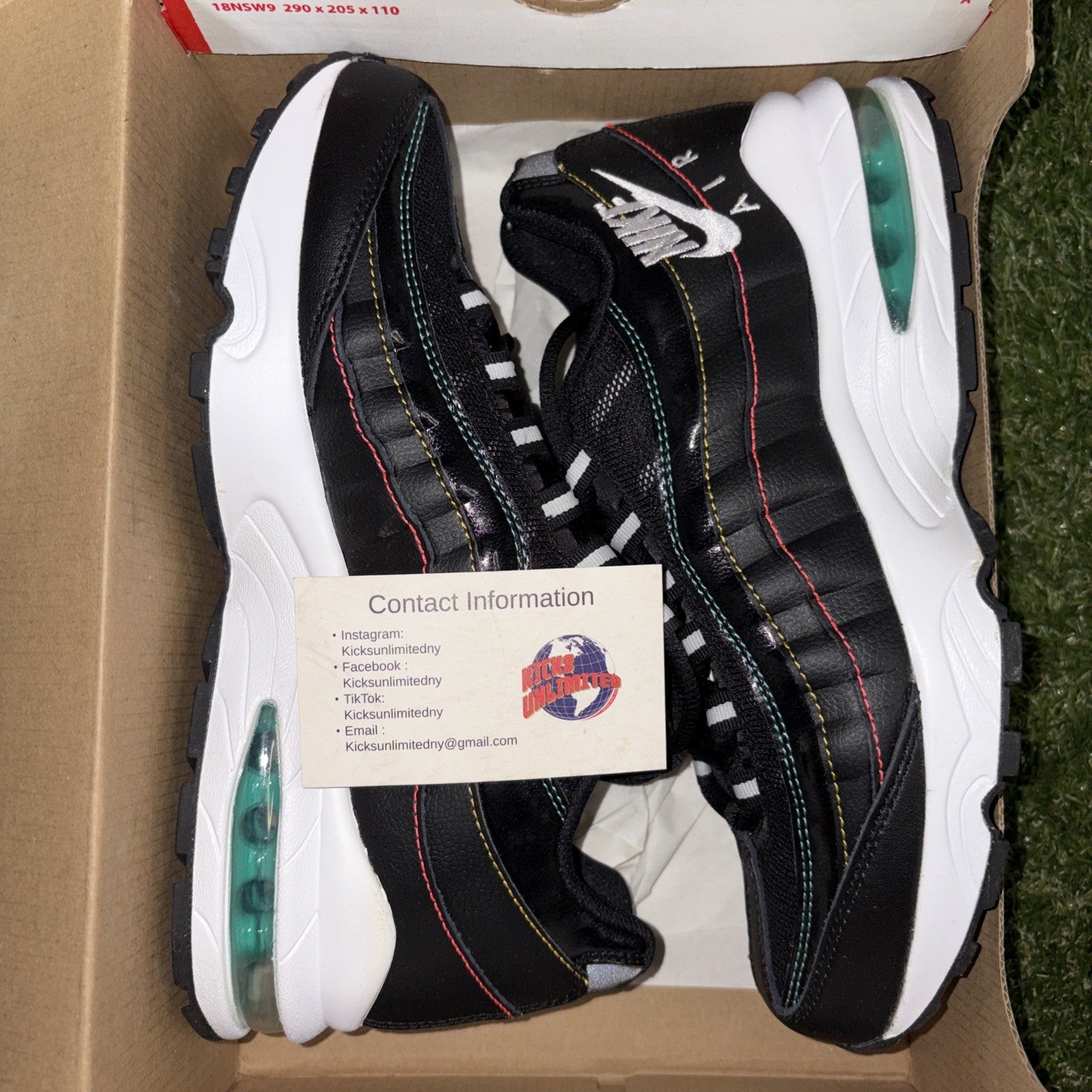 Nike Air Max 95 Game Black Kinetic Green CJ6955 001 Size 6Y0