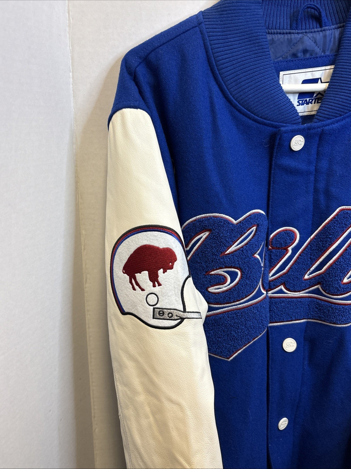 STARTER BUFFALO BILLS BOMBER LETTERMAN VARSITY JACKET SIZE L3