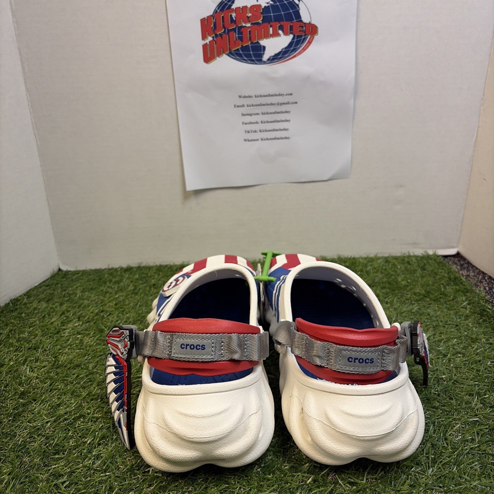 Crocs Echo Clog Marvel Capital Sam Wilson Unisex  Men’s Size 6/ Women’s Size 83