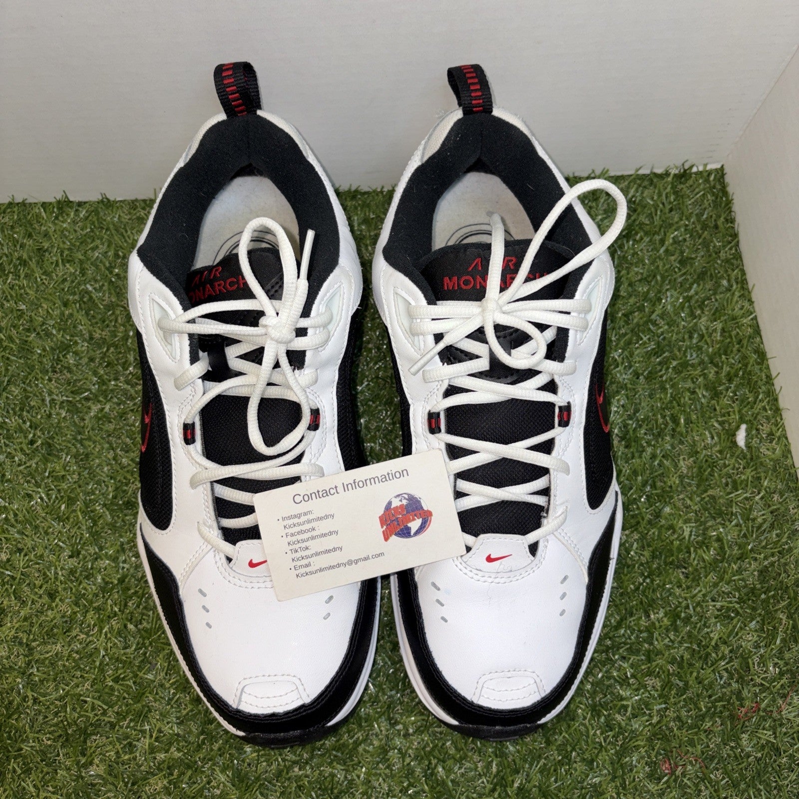 Size 12   Nike Air Monarch IV 4E Wide White Varsity Red3