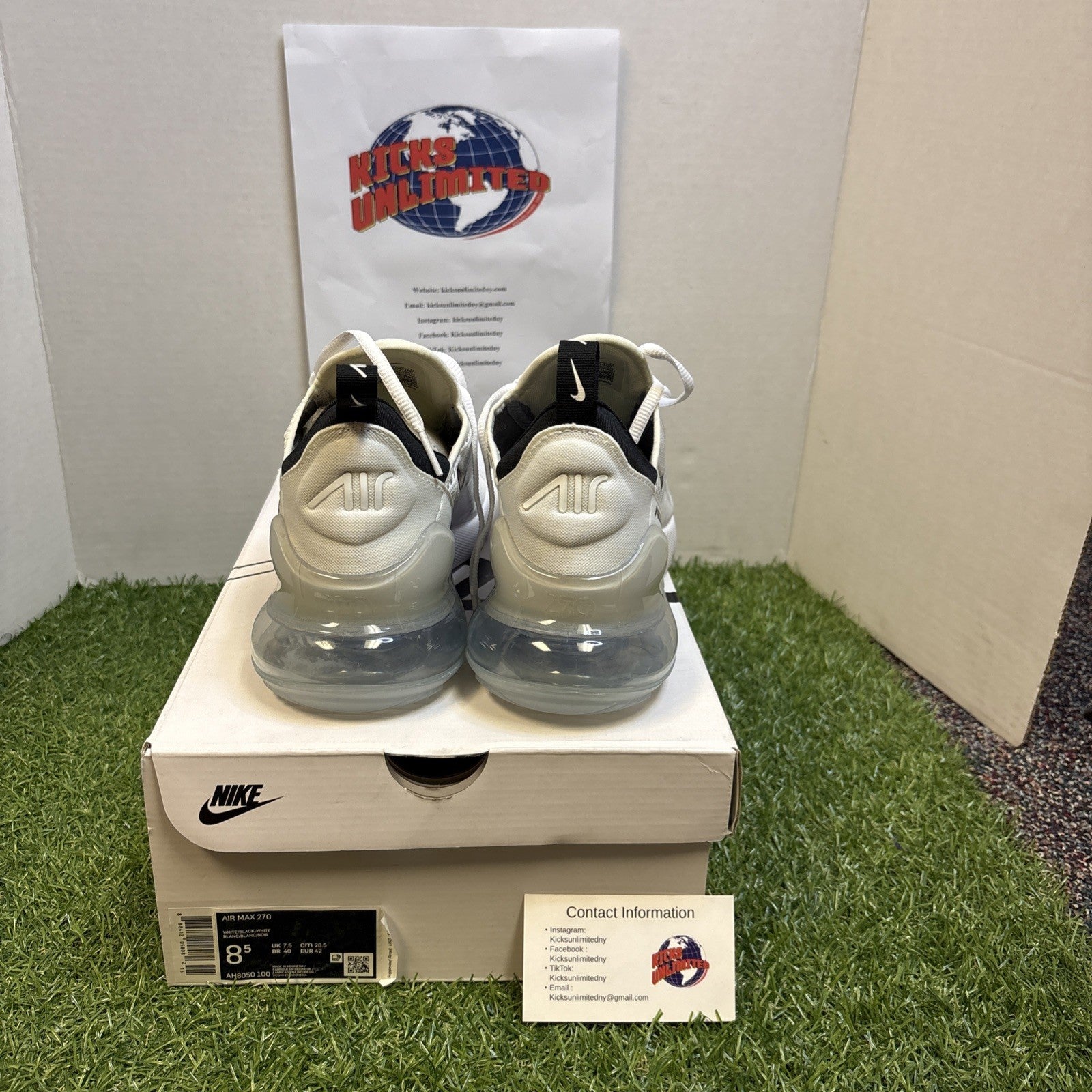 Size 8.5   Nike Air Max 270 Low White2