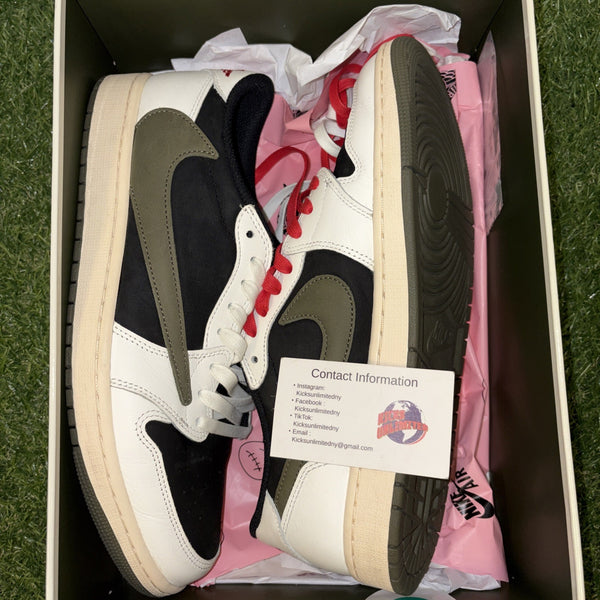 Size 12W (10.5 Men) - Jordan 1 Retro OG x Travis Scott Low Olive W0